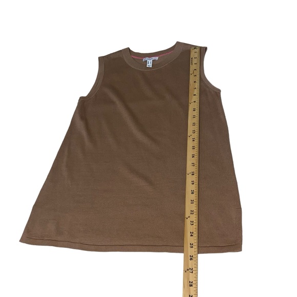 Isaac Mizrahi Brown Open Cardigan Sweater Sleeveless Top - Women’s Small 2PC - Picture 11 of 16